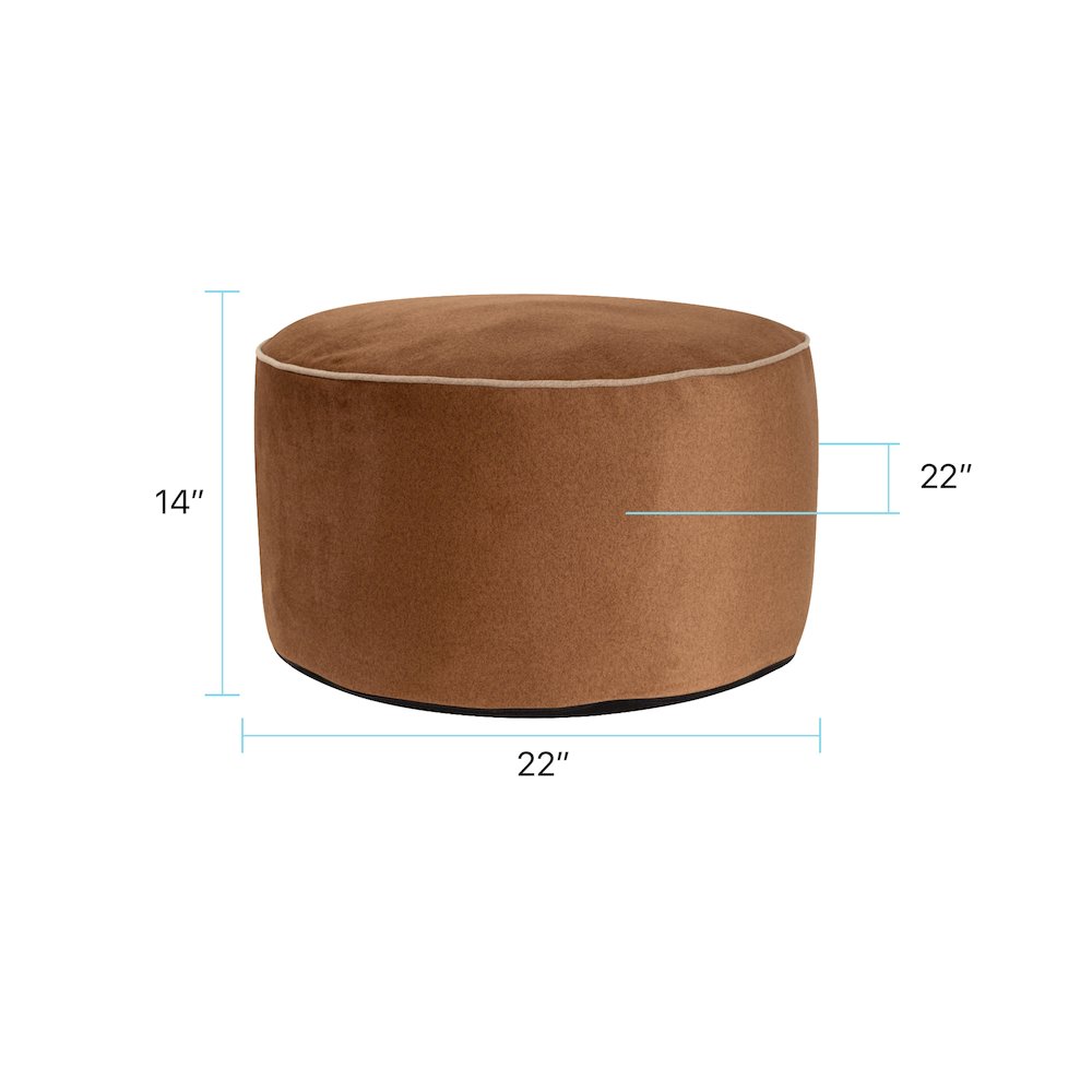 Qiviut Brown Foot Pouf. Picture 7