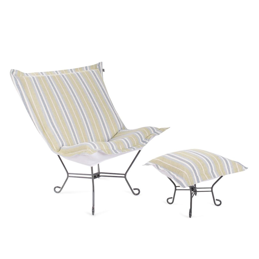 Indoor/Outdoor Puff Scroll Chair Dune Moss. Picture 7