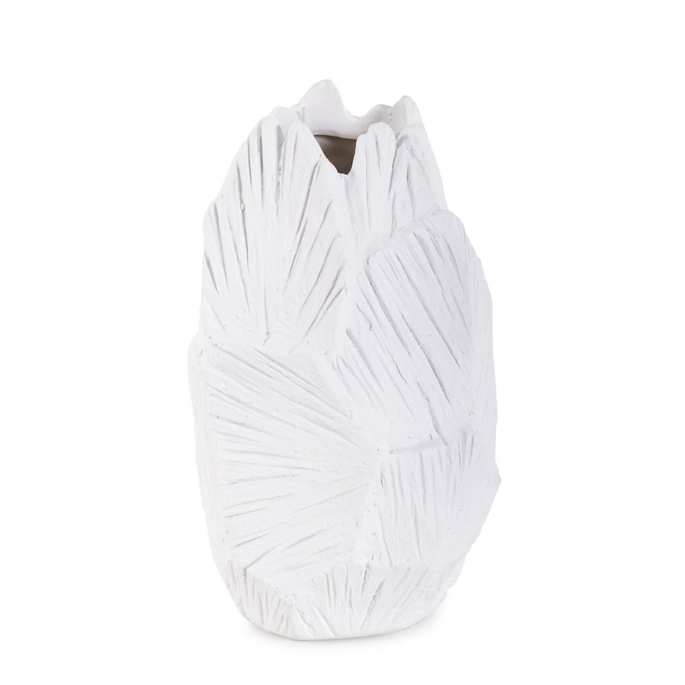 Abstract Elm Short Vase in White. Picture 3