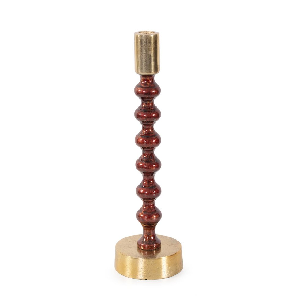 Sharma Crimson Gold Rounded Candlestick- Tall. Picture 1