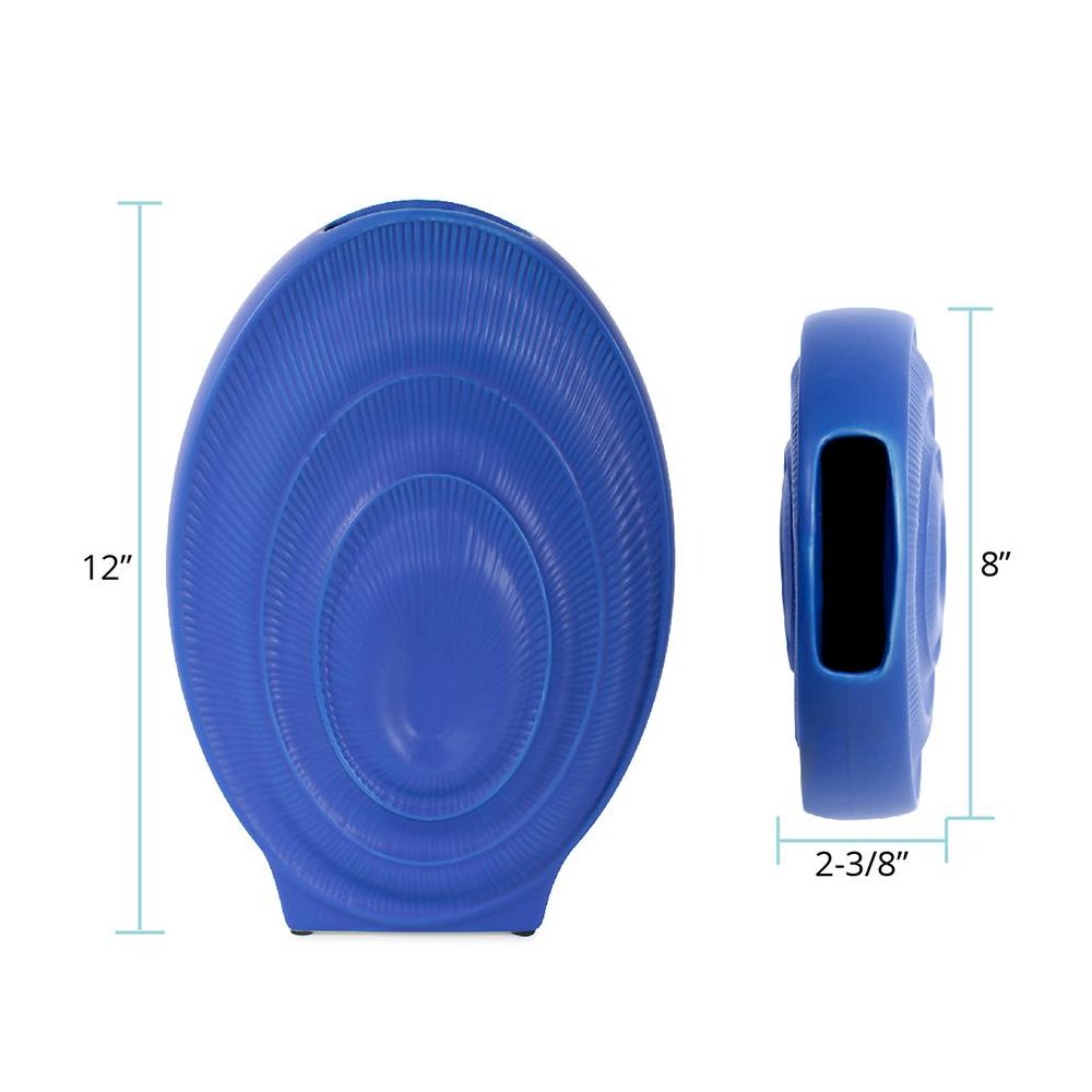Radiant Blue Short Ceramic Vase. Picture 7