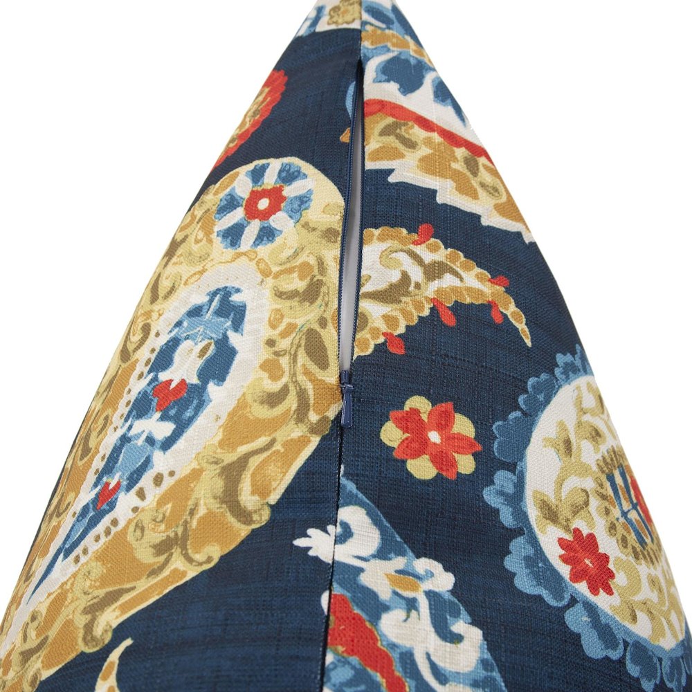 20 x 20 Pillow  Boteh Indigo - Down Insert. Picture 5