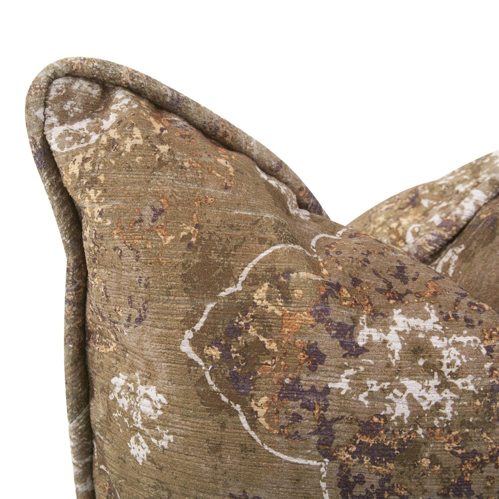 24 x 24 Pillow  Baroque Moss  - Down Insert. Picture 4
