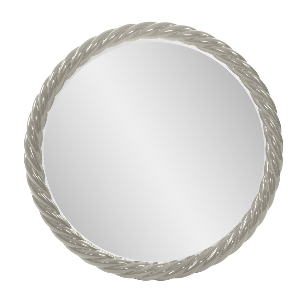 Gita Braided Round Mirror in Glossy Nickel. Picture 1