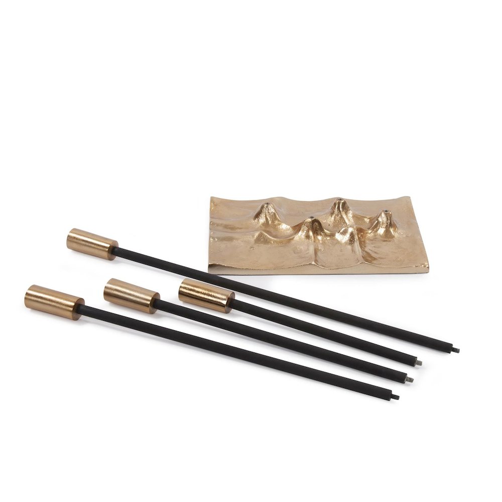 Modern Gold Aluminum Candelabra. Picture 7