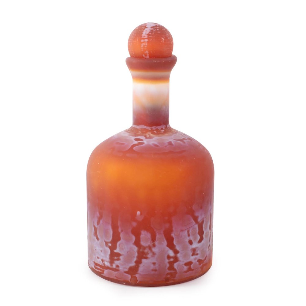 Mercer Glass Capped Bottle in Tangerine- Short. Picture 1