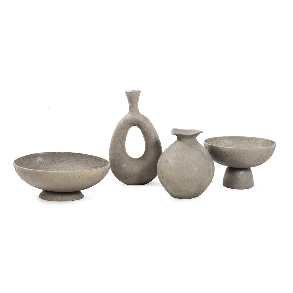 Textured Blanton Taupe Round Bowl. Picture 6