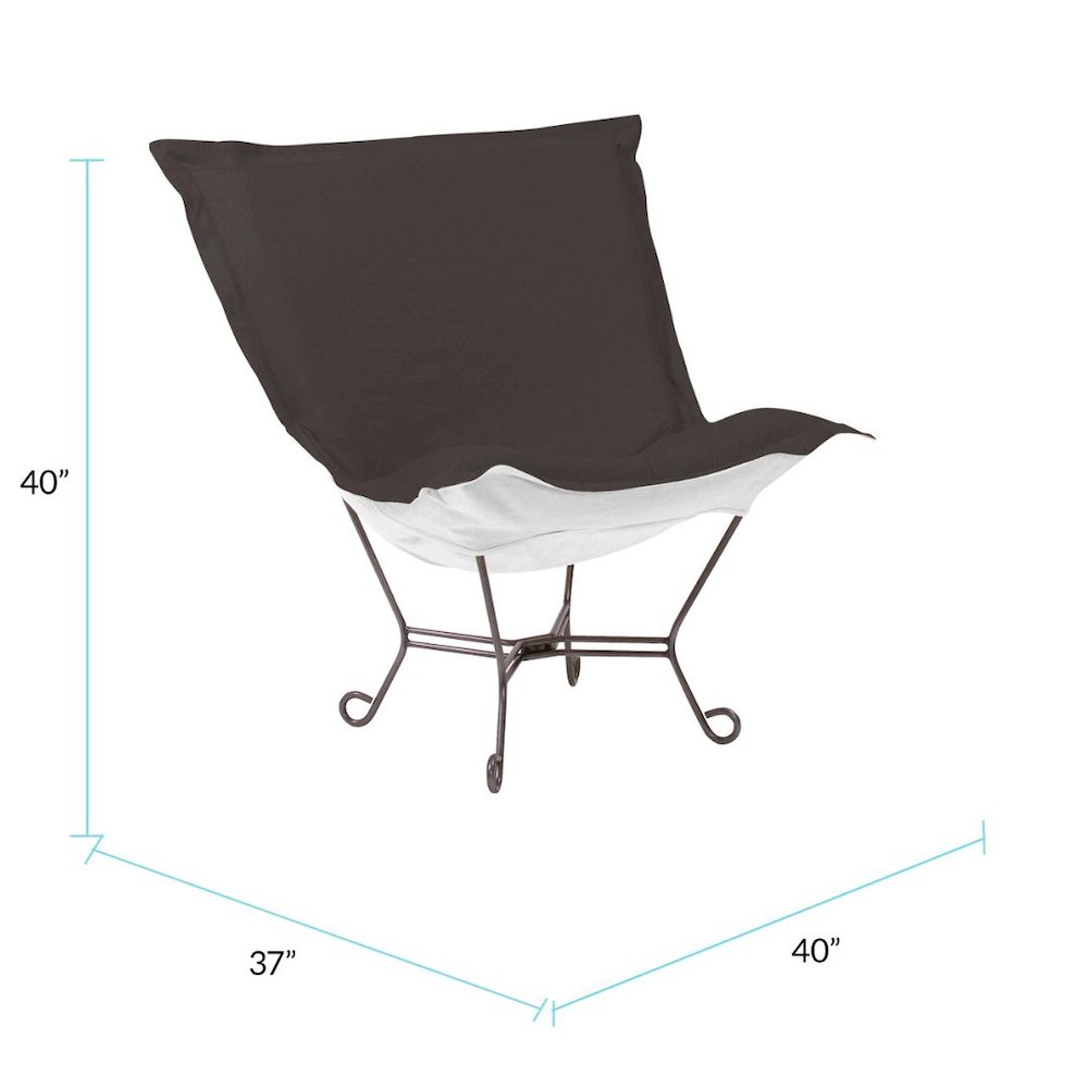 Patio Scroll Puff Chair Seascape Charcoal Titanium Frame. Picture 5