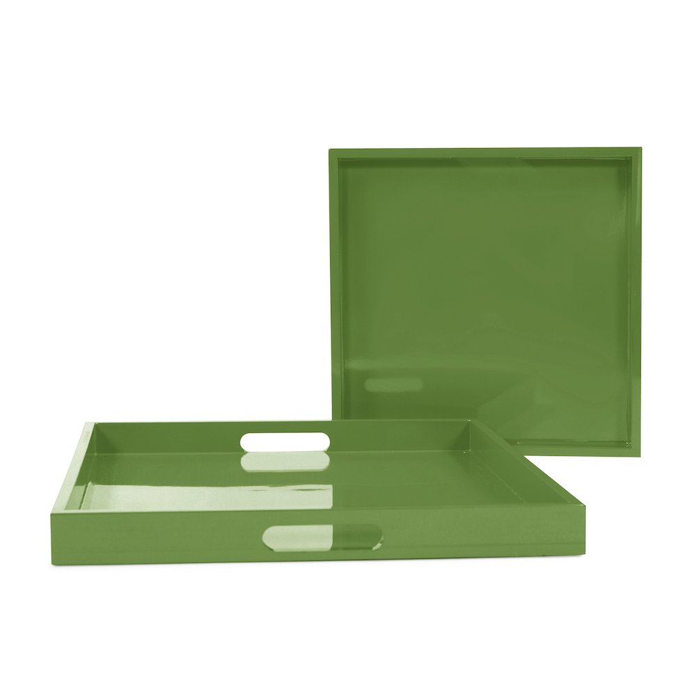 Saint Tropez Square Tray Set of 2 - Wild Green. Picture 3