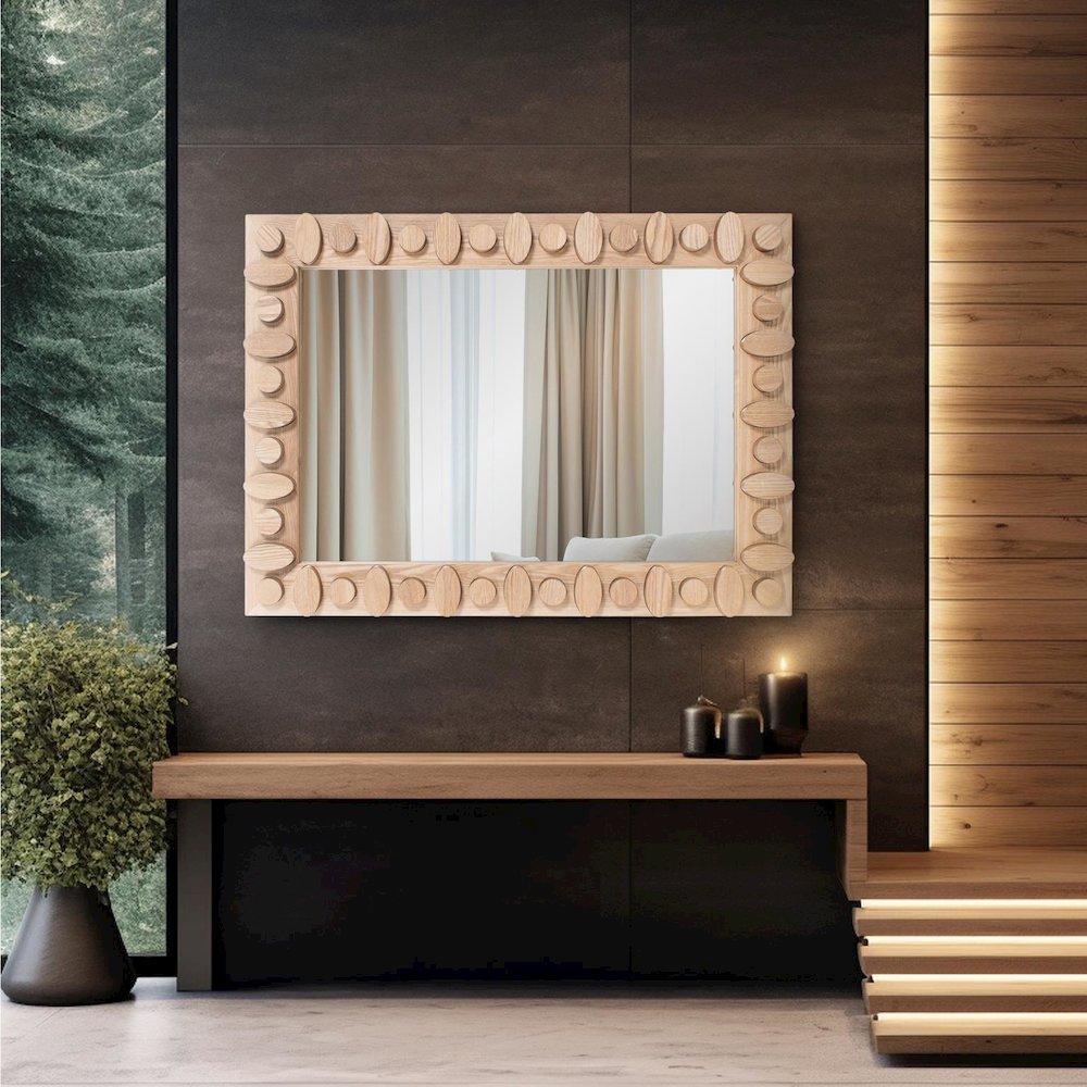Robin Baron Winfield Wooden Rectangular Vanity Mirror. Picture 3