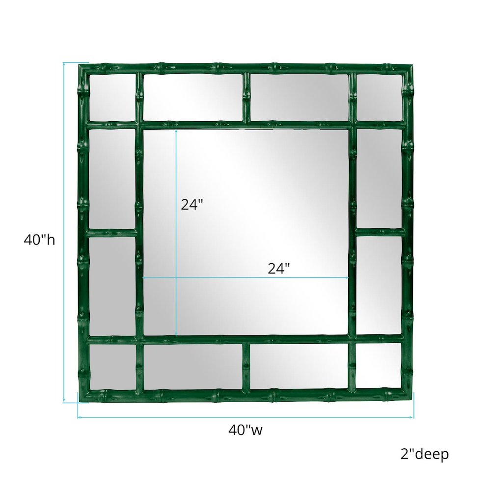 Bamboo Mirror - Glossy Hunter Green. Picture 4