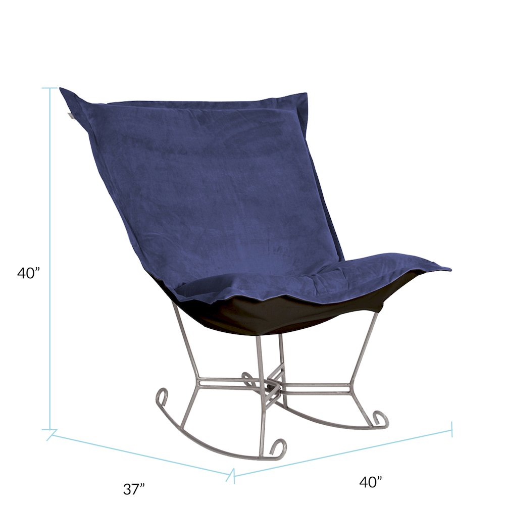 Scroll Puff Rocker Bella Royal Titanium Frame. Picture 1