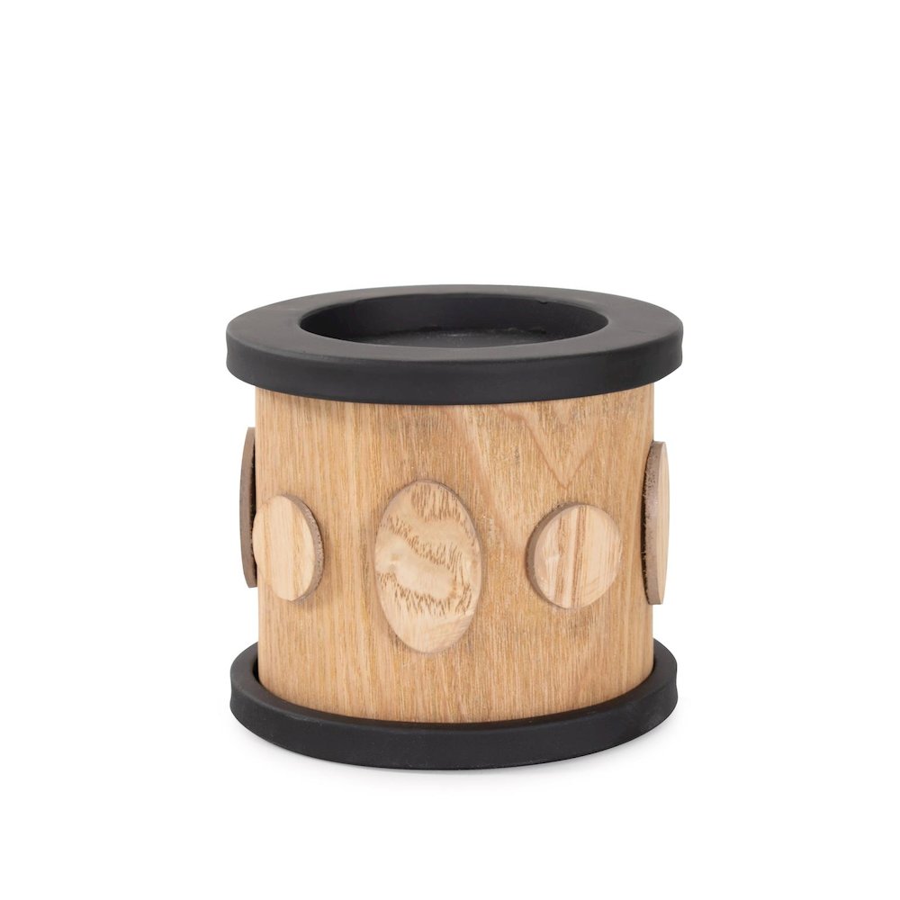 Robin Baron  Winfield Wooden Candle Holder- Small. Picture 2