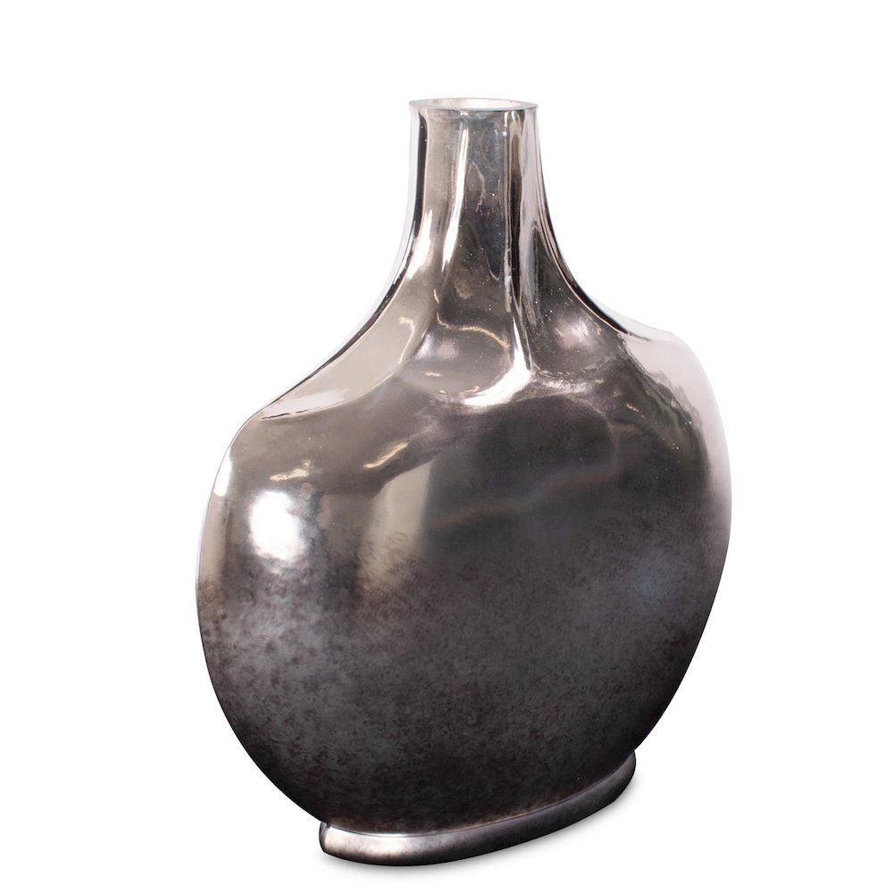 Advik Polished Silver Vase- Short. Picture 2