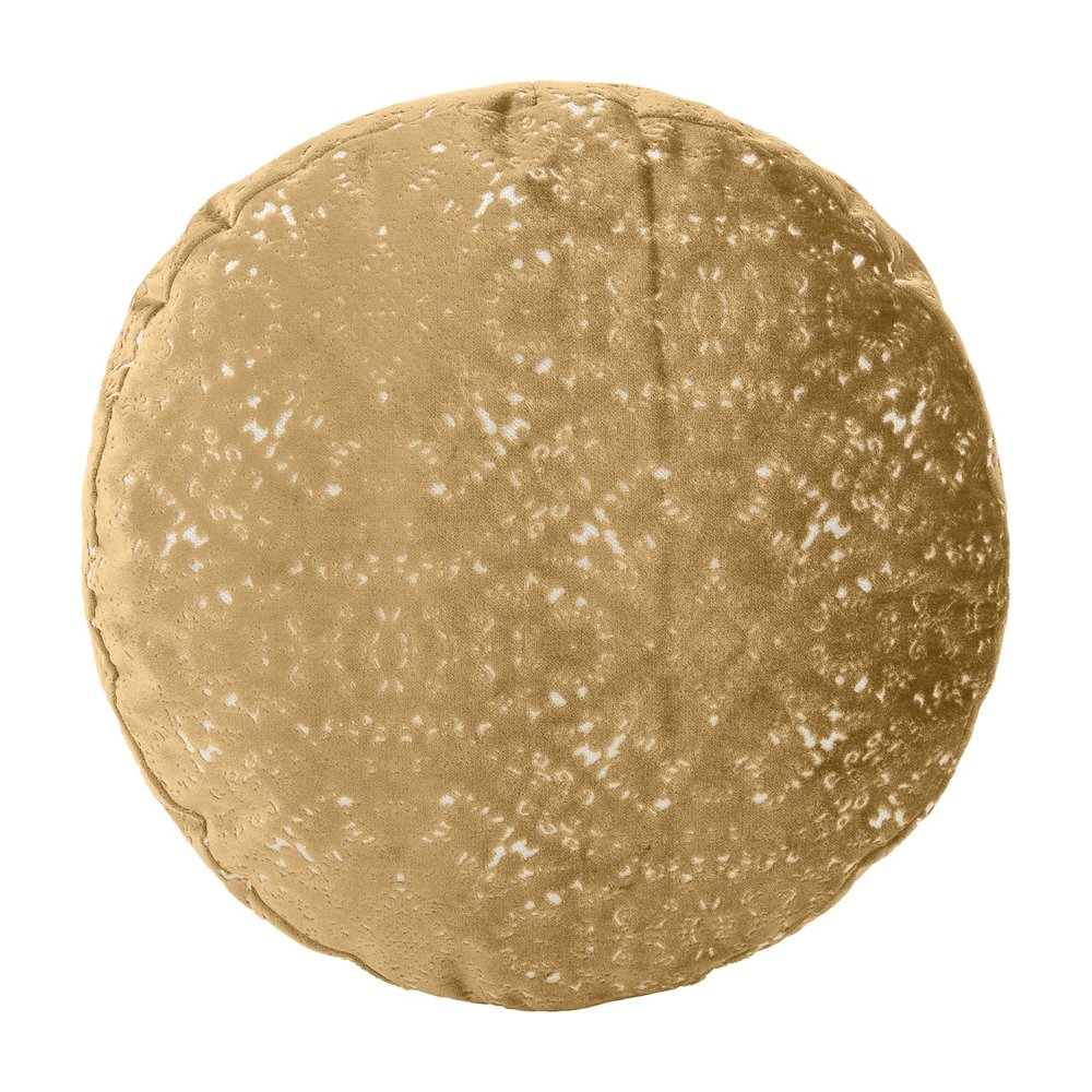 Round Foot Pouf Pisani Gold. Picture 2