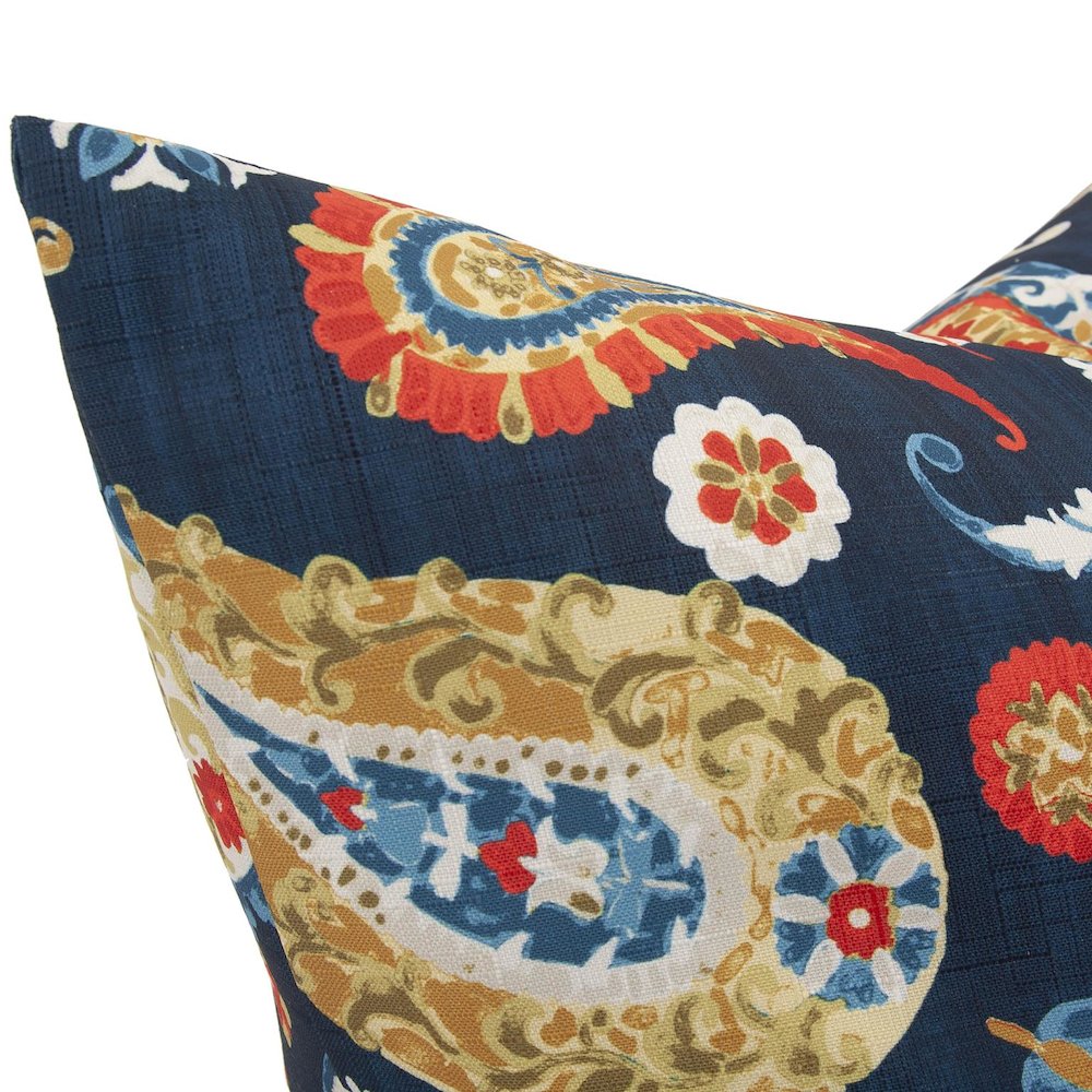 20 x 20 Pillow  Boteh Indigo - Down Insert. Picture 4