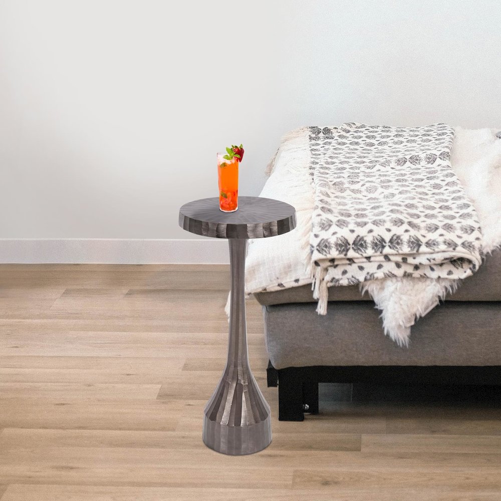 Chiseled Aluminum Graphite Martini Table. Picture 5