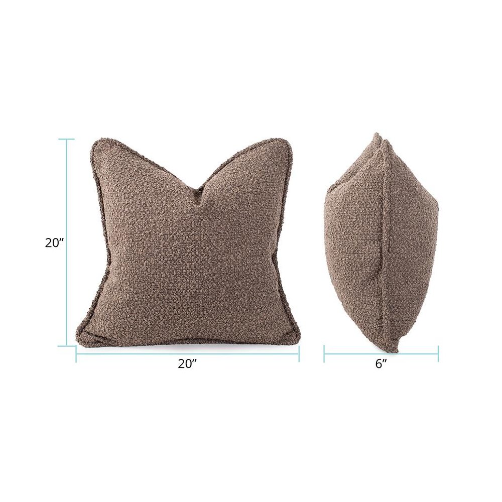20 x 20 Pillow  Barbet Chocolate  - Down Insert. Picture 9