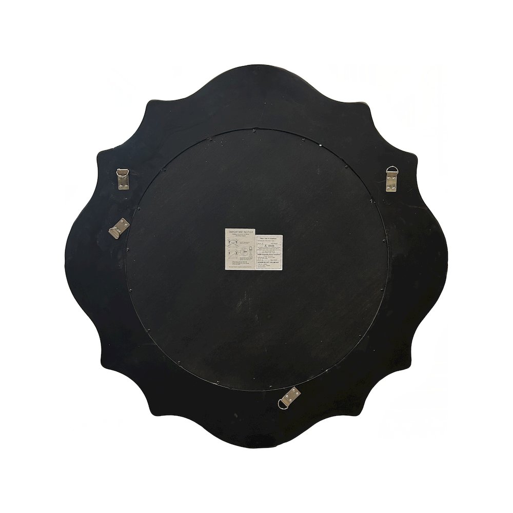Ethan Round Scalloped Mirror Green. Picture 7