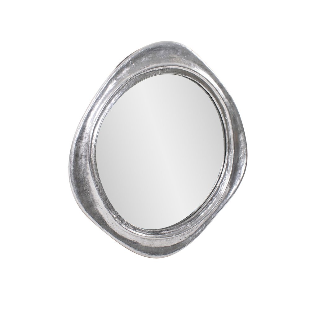 Martine Abstract Cast Iron Mirror in Silver. Picture 2