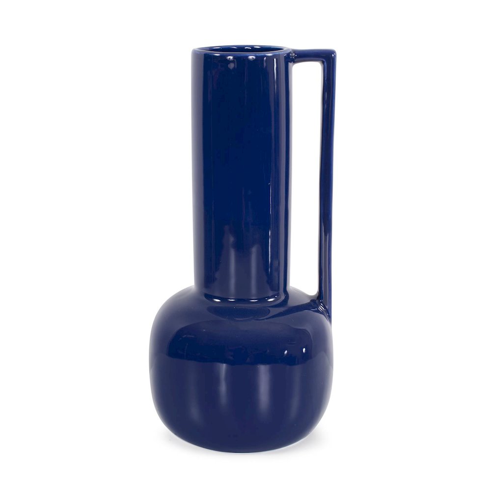 Bella Sapphire Blue Tall Ceramic Pitcher. Picture 1