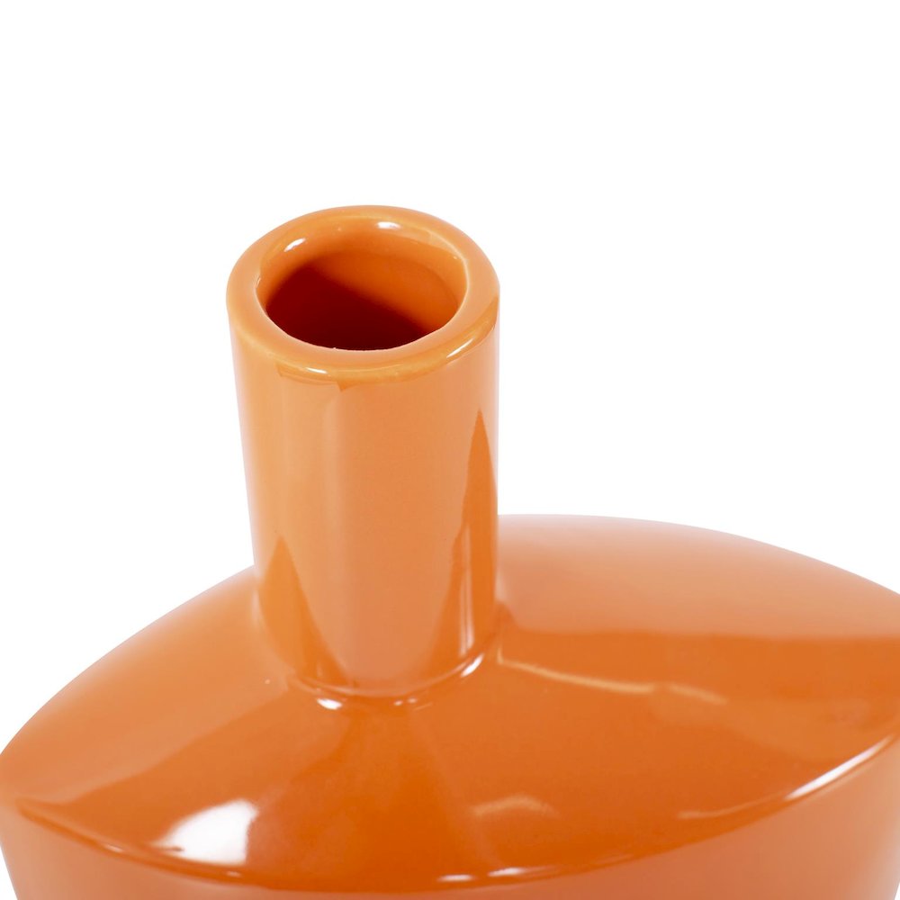 Orange Valencia Askewed Tall Bottle Vase. Picture 5