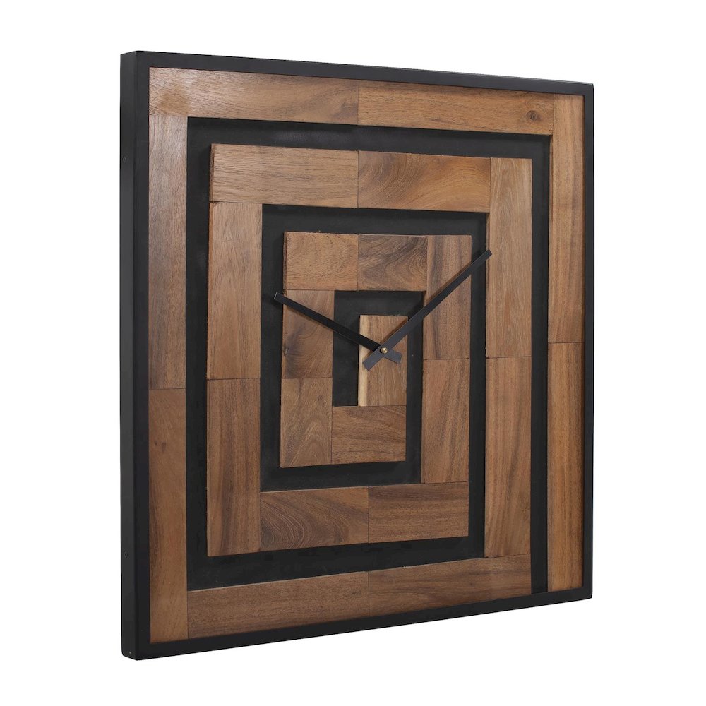 Helix Wooden Square Clock. Picture 2