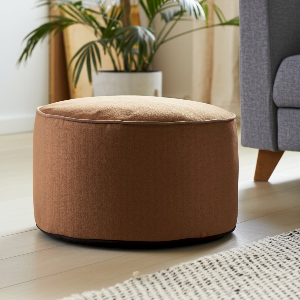 Qiviut Brown Foot Pouf. Picture 8