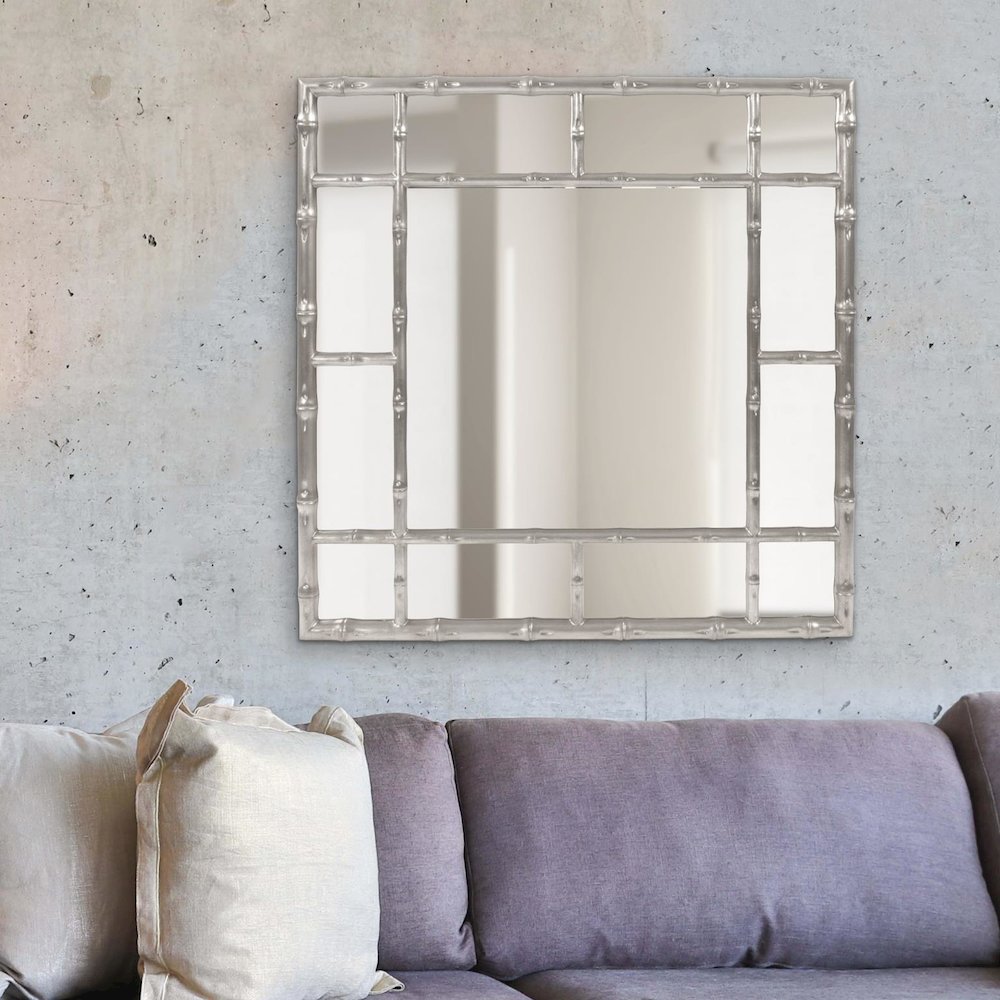 Bamboo Mirror - Glossy Nickel. Picture 2