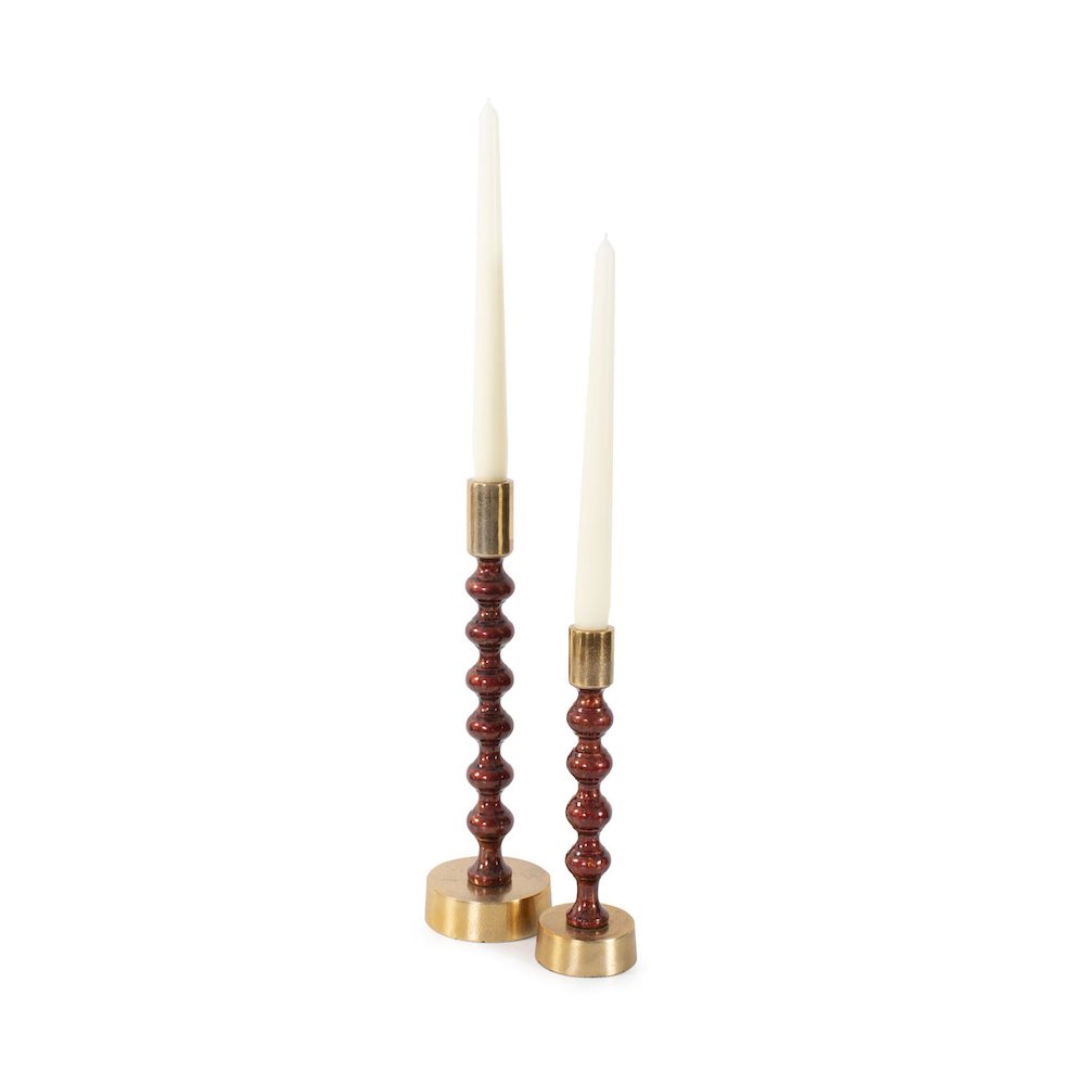 Sharma Crimson Gold Rounded Candlestick- Tall. Picture 8