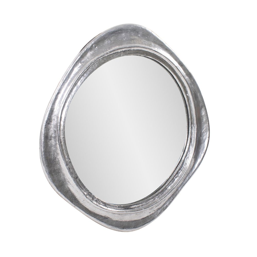 Martine Abstract Cast Iron Mirror in Silver. Picture 3