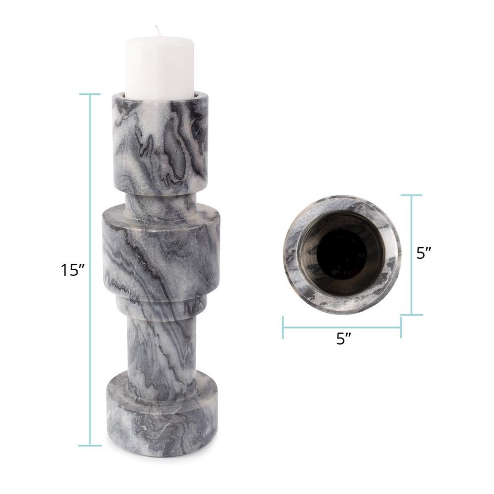 Modern Clarinda Marble Candle Holder- Tall. Picture 8