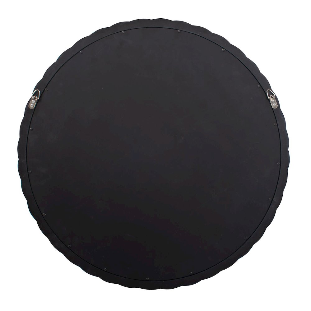 Gita Braided Round Mirror in Glossy Burgundy. Picture 5