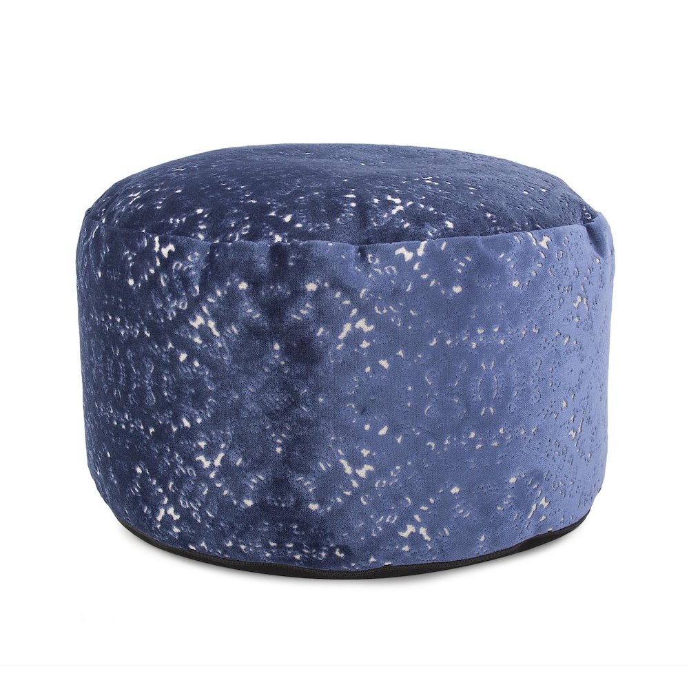 Round Foot Pouf Pisani Sapphire. Picture 1