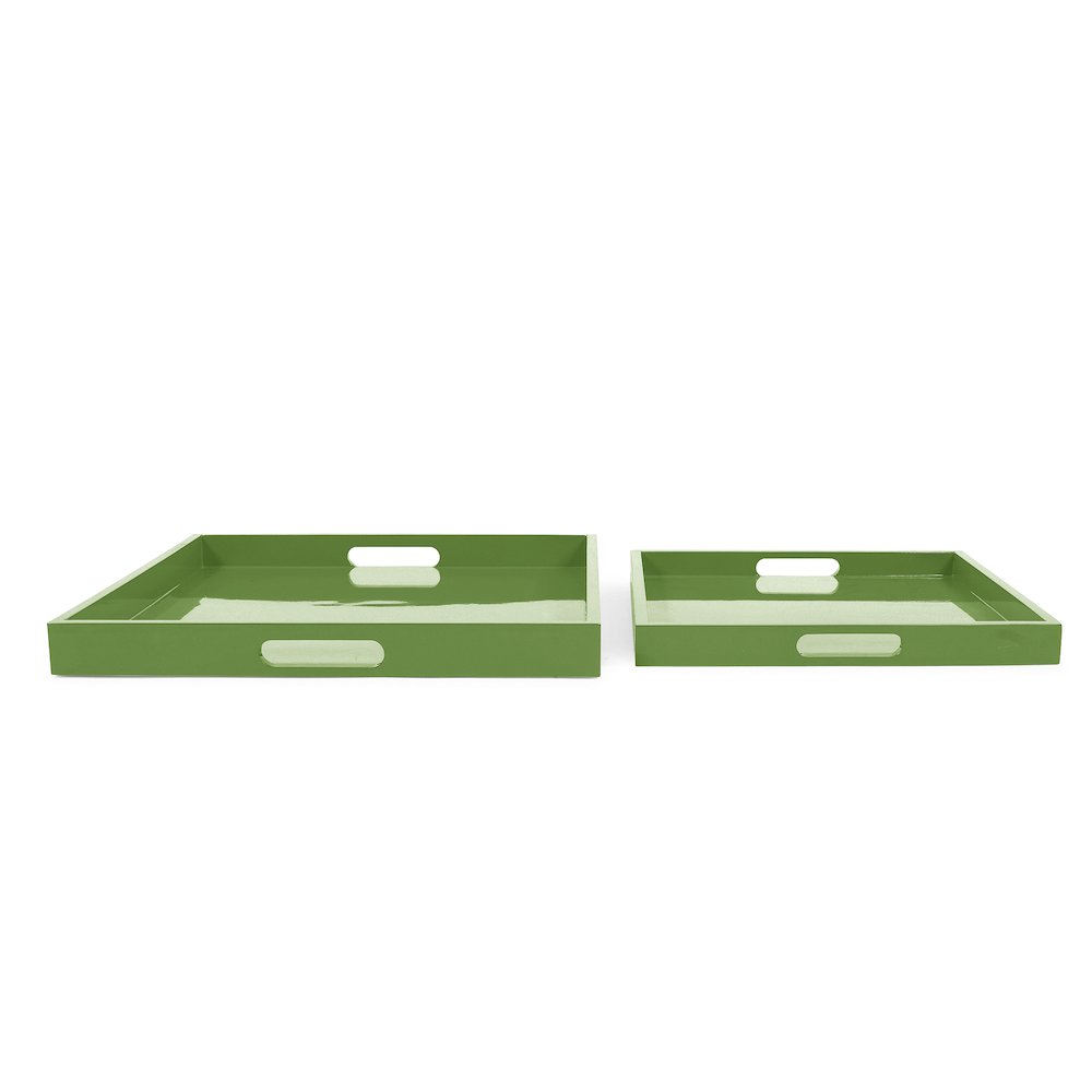 Saint Tropez Square Tray Set of 2 - Wild Green. Picture 4
