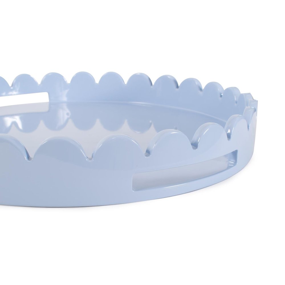 Round Scalloped Riviera Tray - Baby Blue. Picture 3