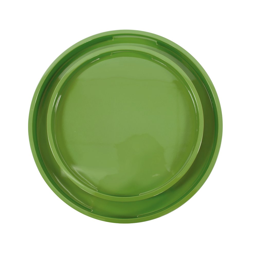 Saint Tropez Round Tray Set of 2 - Wild Green. Picture 2
