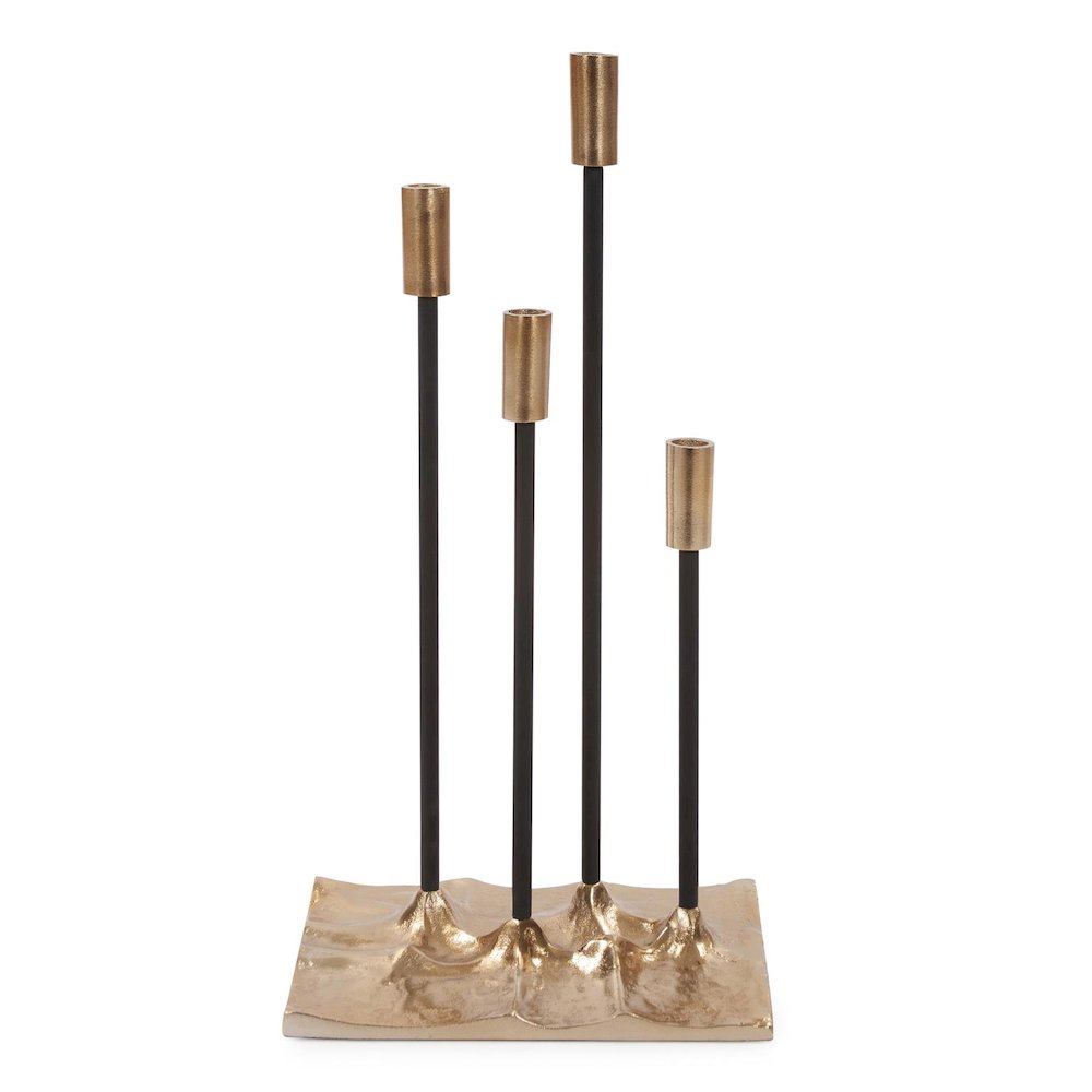 Modern Gold Aluminum Candelabra. Picture 1