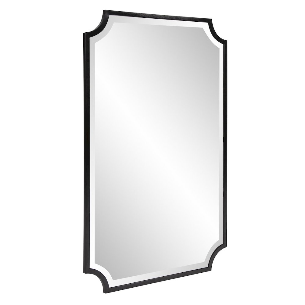 Hastings Brushed Black Shield Mirror. Picture 2