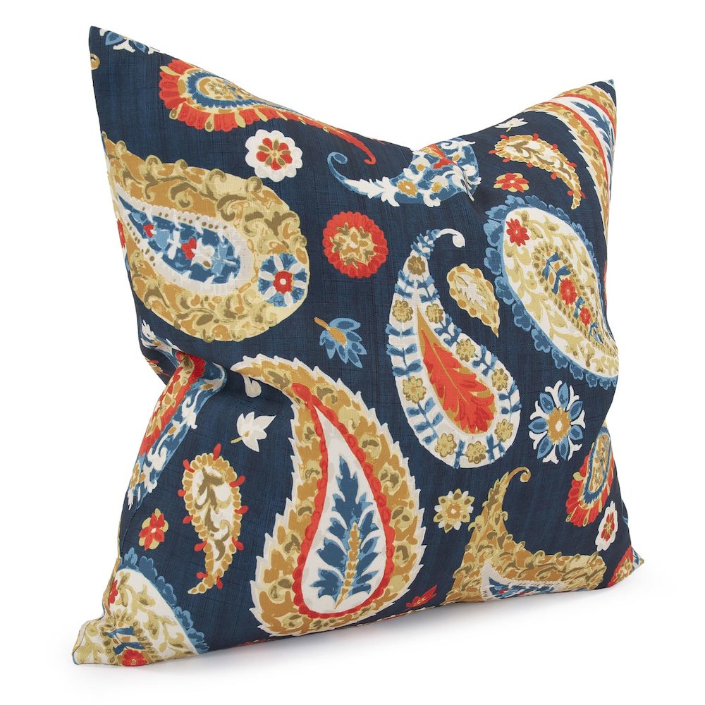 24 x 24 Pillow  Boteh Indigo - Down Insert. Picture 2