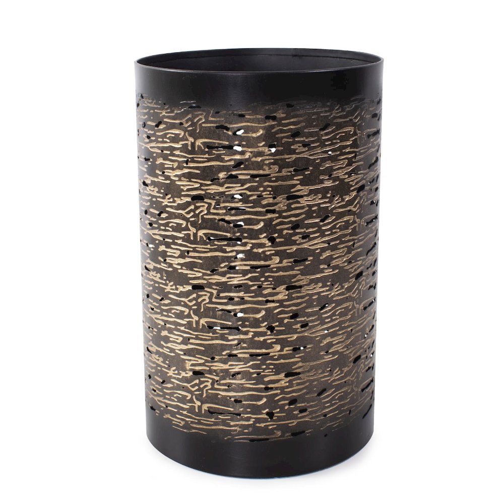 Golden Thread Cylindrical Large Candle Holder. Picture 1