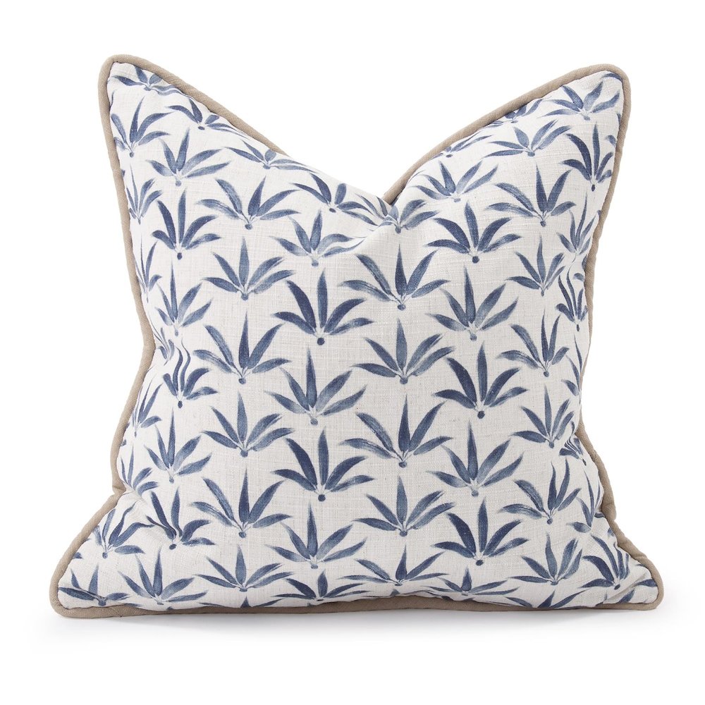 24 x 24  Pillow  Hemp Indigo - Down Insert. Picture 1
