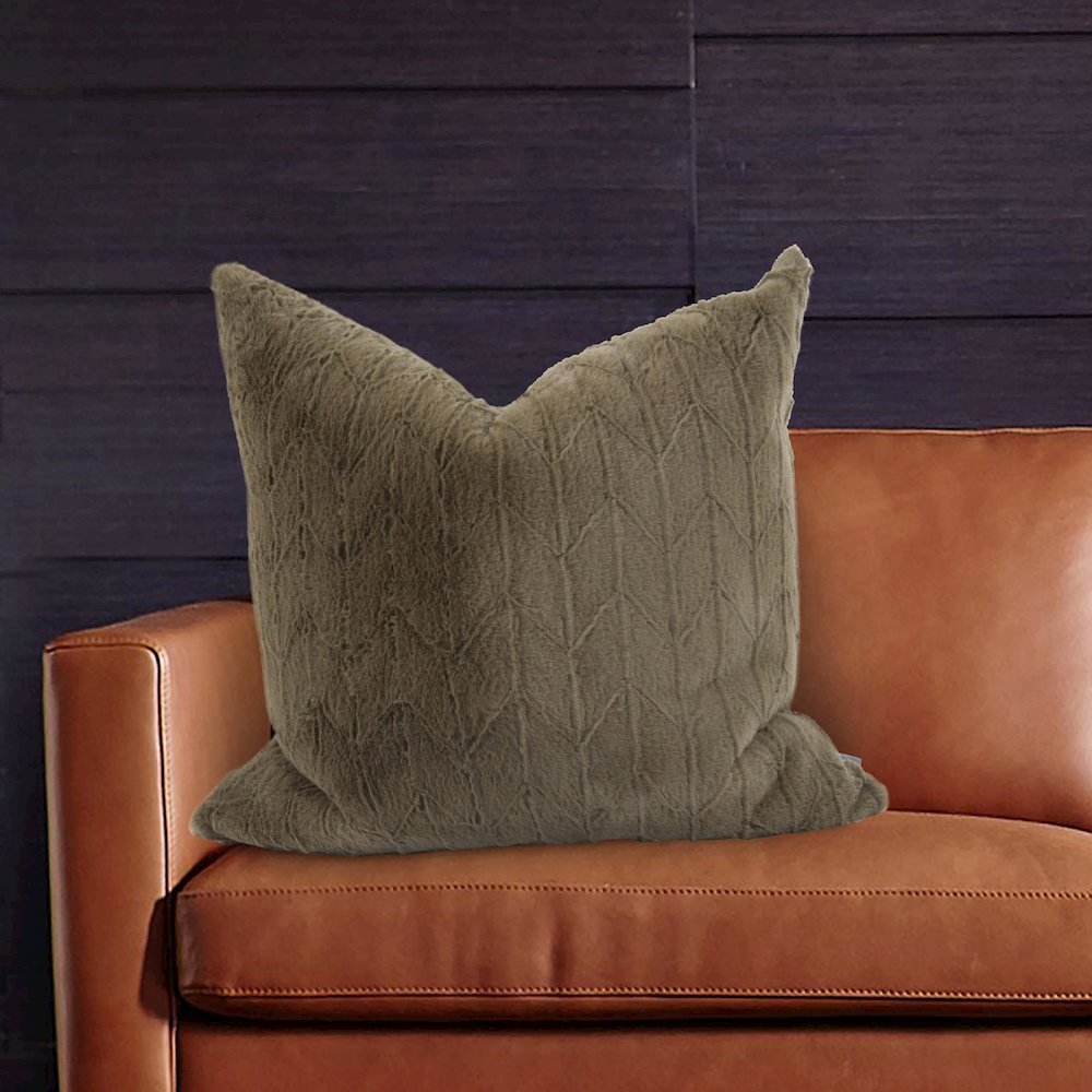 24 x 24 Angora Moss Pillow  - Poly Insert. Picture 7