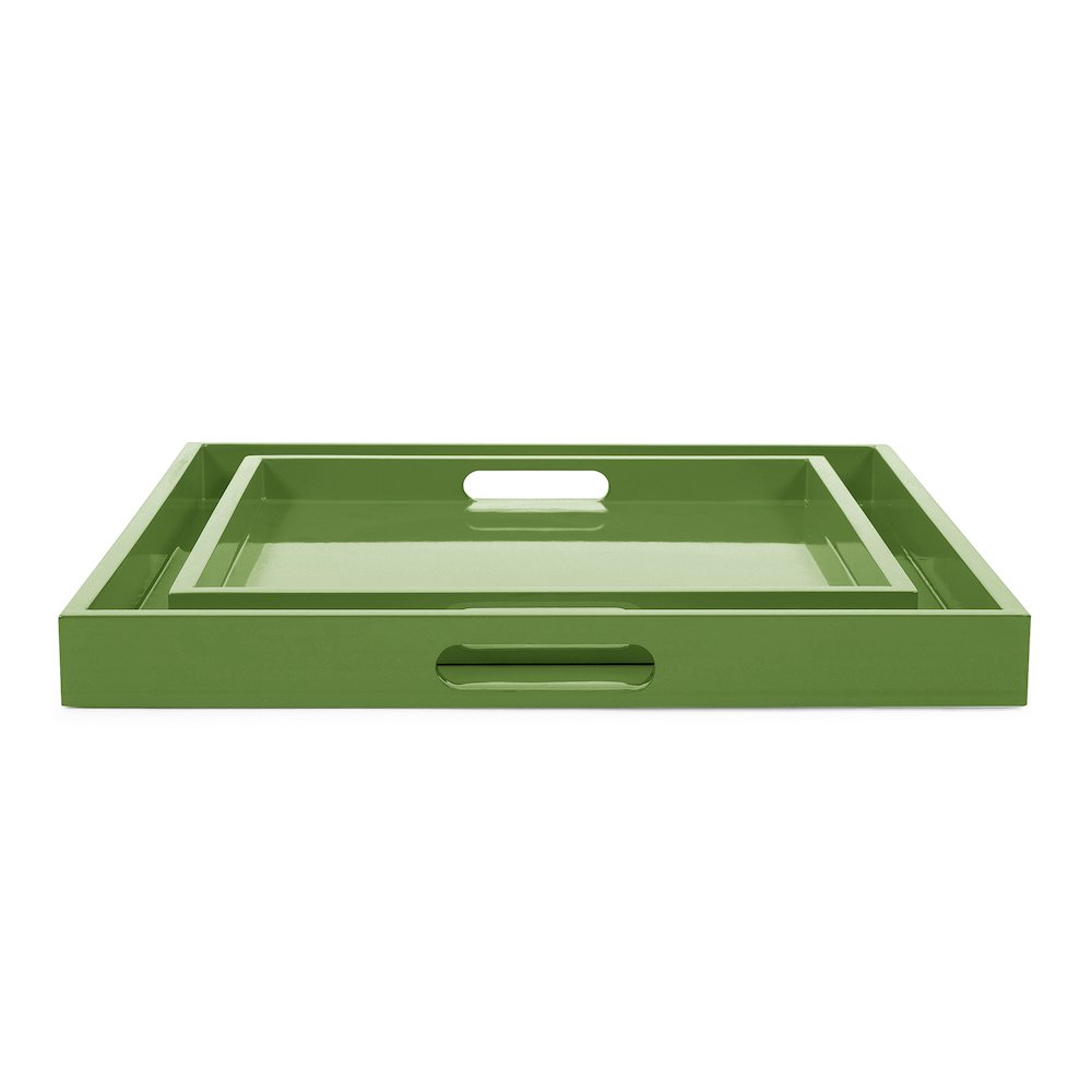 Saint Tropez Square Tray Set of 2 - Wild Green. Picture 1