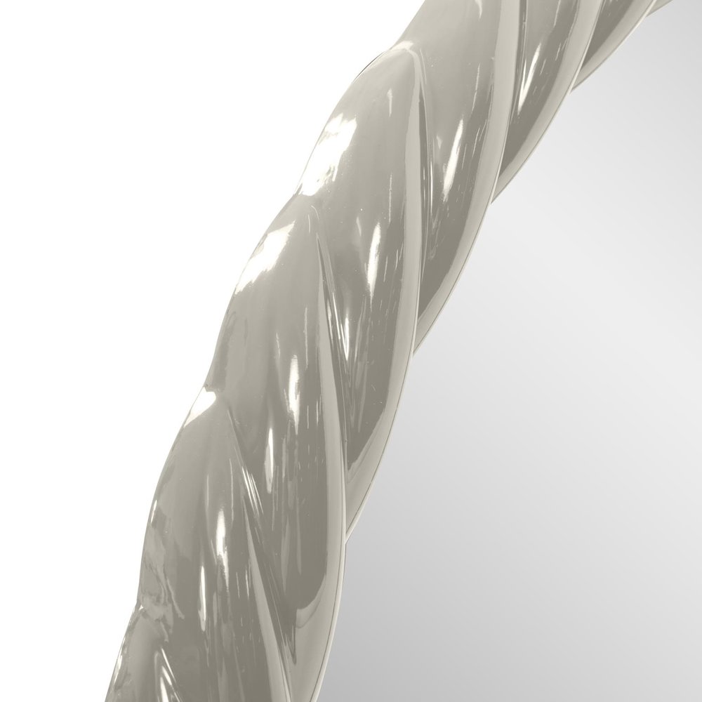 Gita Braided Round Mirror in Glossy Nickel. Picture 3