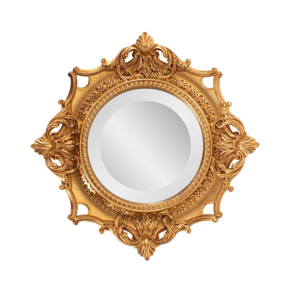 French D' Amboise Collection of Gold Petite Mirrors- Round. Picture 1