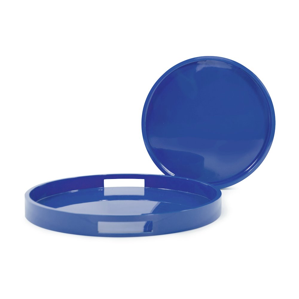 Saint Tropez Round Tray Set of 2 - Classic Navy. Picture 3