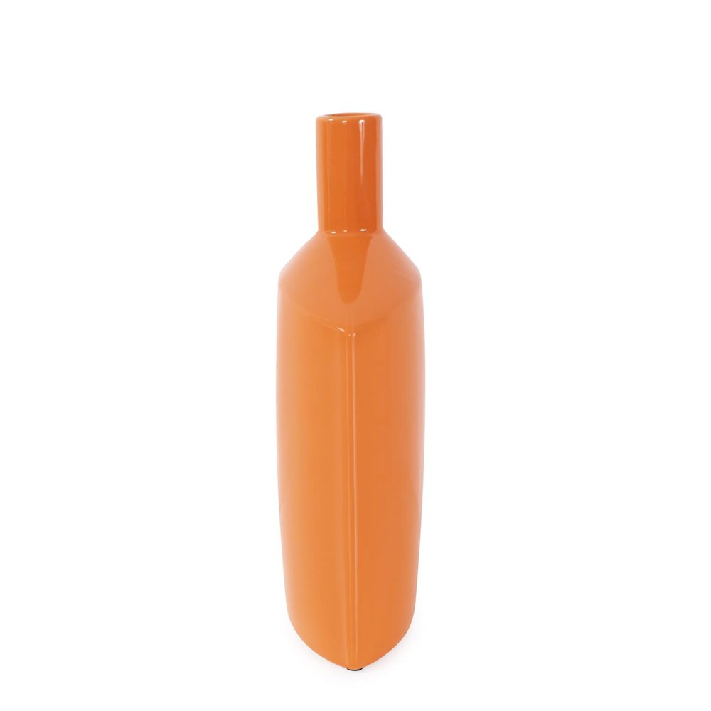 Orange Valencia Askewed Tall Bottle Vase. Picture 6