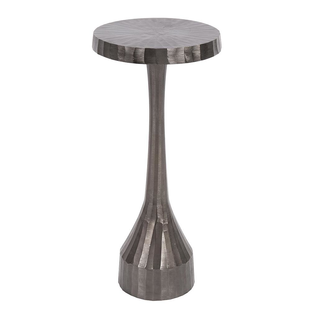 Chiseled Aluminum Graphite Martini Table. Picture 1