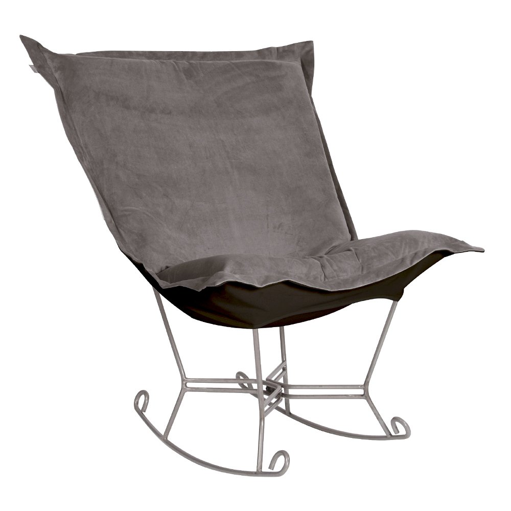 Scroll Puff Rocker Bella Pewter Titanium Frame. Picture 1